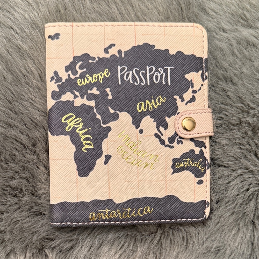 World Map Passport Cover